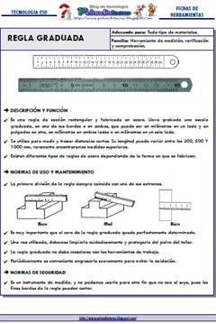 Regla graduada: Ficha de Herramienta del Taller de Tecnologías