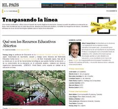 Sobre los Recursos Educativos Abiertos. Por Albert Sangrá en el blog "Traspasando la línea"