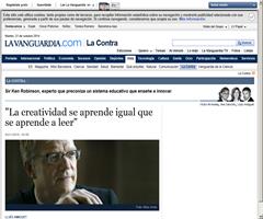 Artículo  sobre Ken Robinson en La Vanguardia: "La creatividad se aprende igual que se aprende a leer"