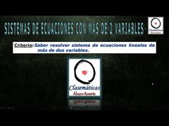 (Ecuaciones) - Sistemas de Ecuaciones de más de dos Variables