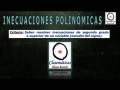 (Inecuaciones) - Inecuaciones Polinómicas