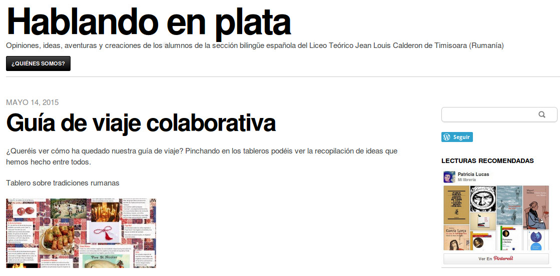 Hablando en plata: blog de aula para alumnos de ELE