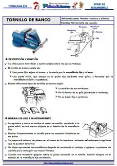Tornillo de banco: Ficha de Herramienta del taller de Tecnologías