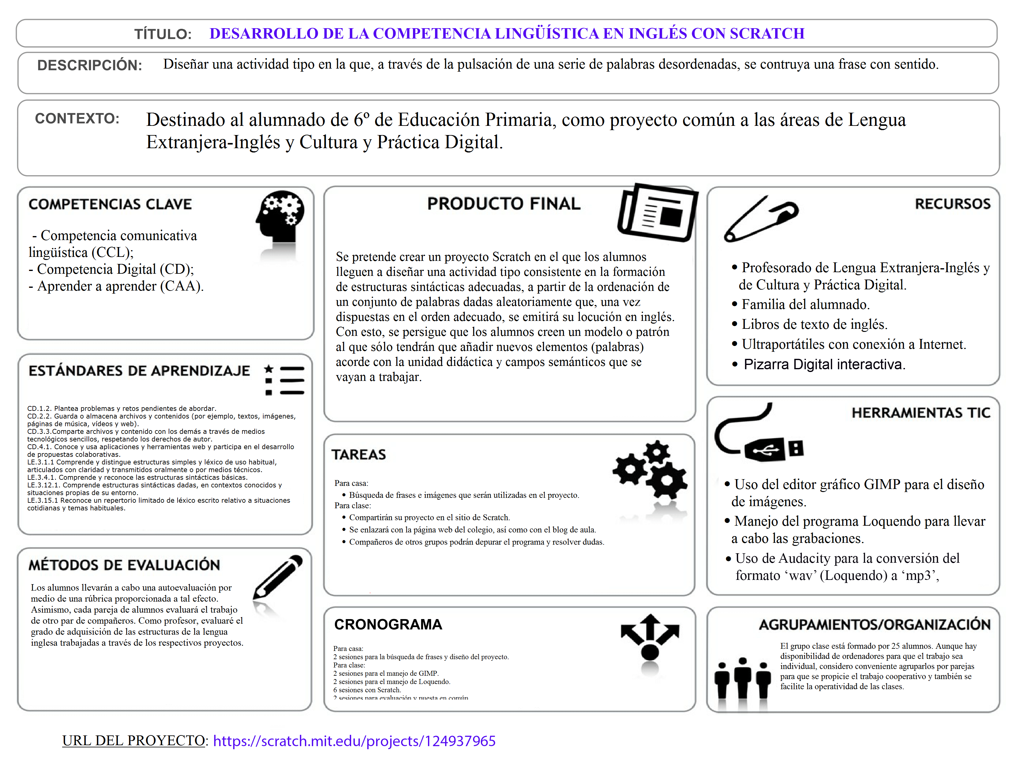 DESARROLLO DE LA COMPETENCIA LINGÜÍSTICA EN INGLÉS CON SCRATCH