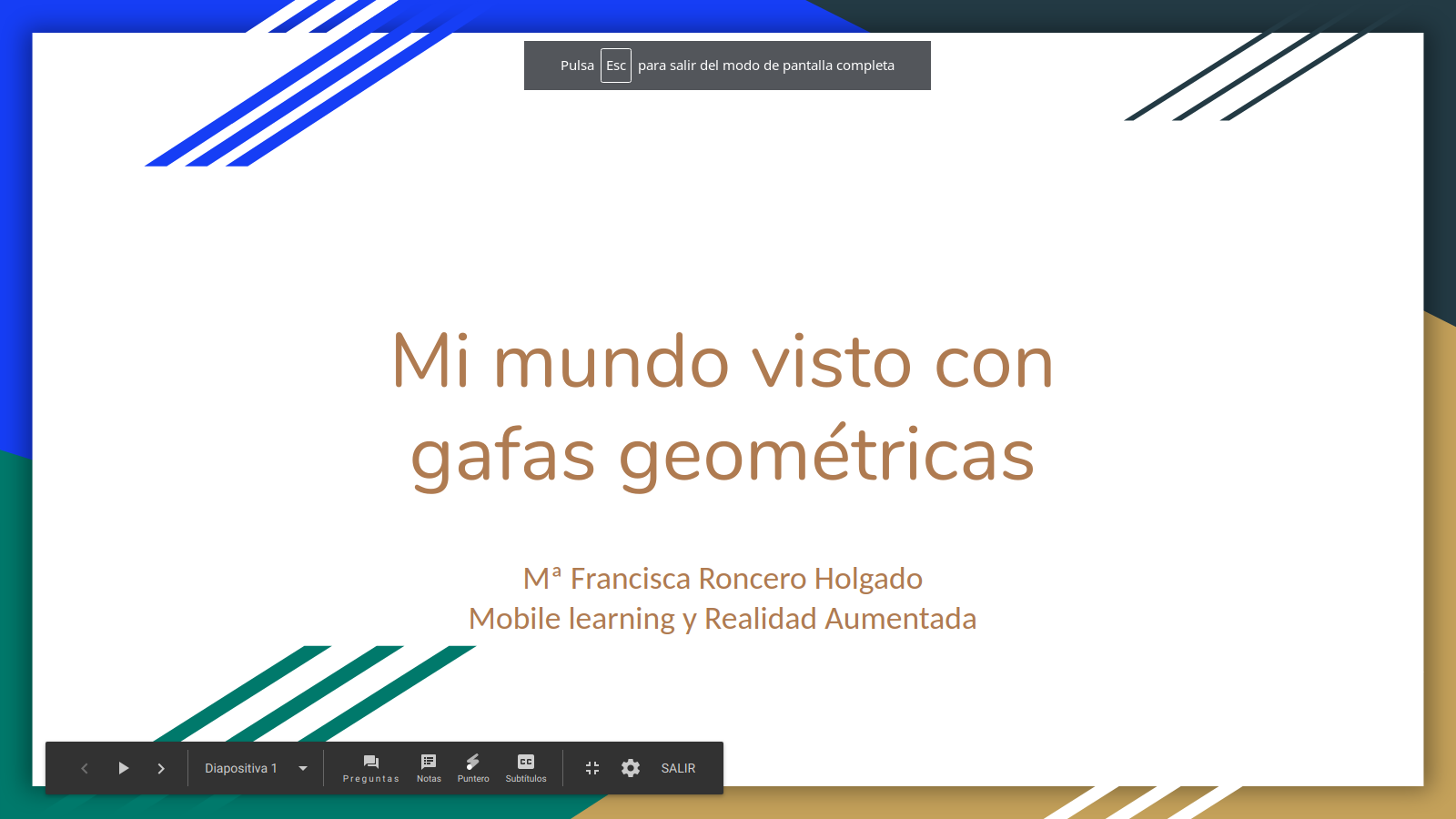 Mi proyecto Final del Curso Mobile Learning y Realidad Aumentada
