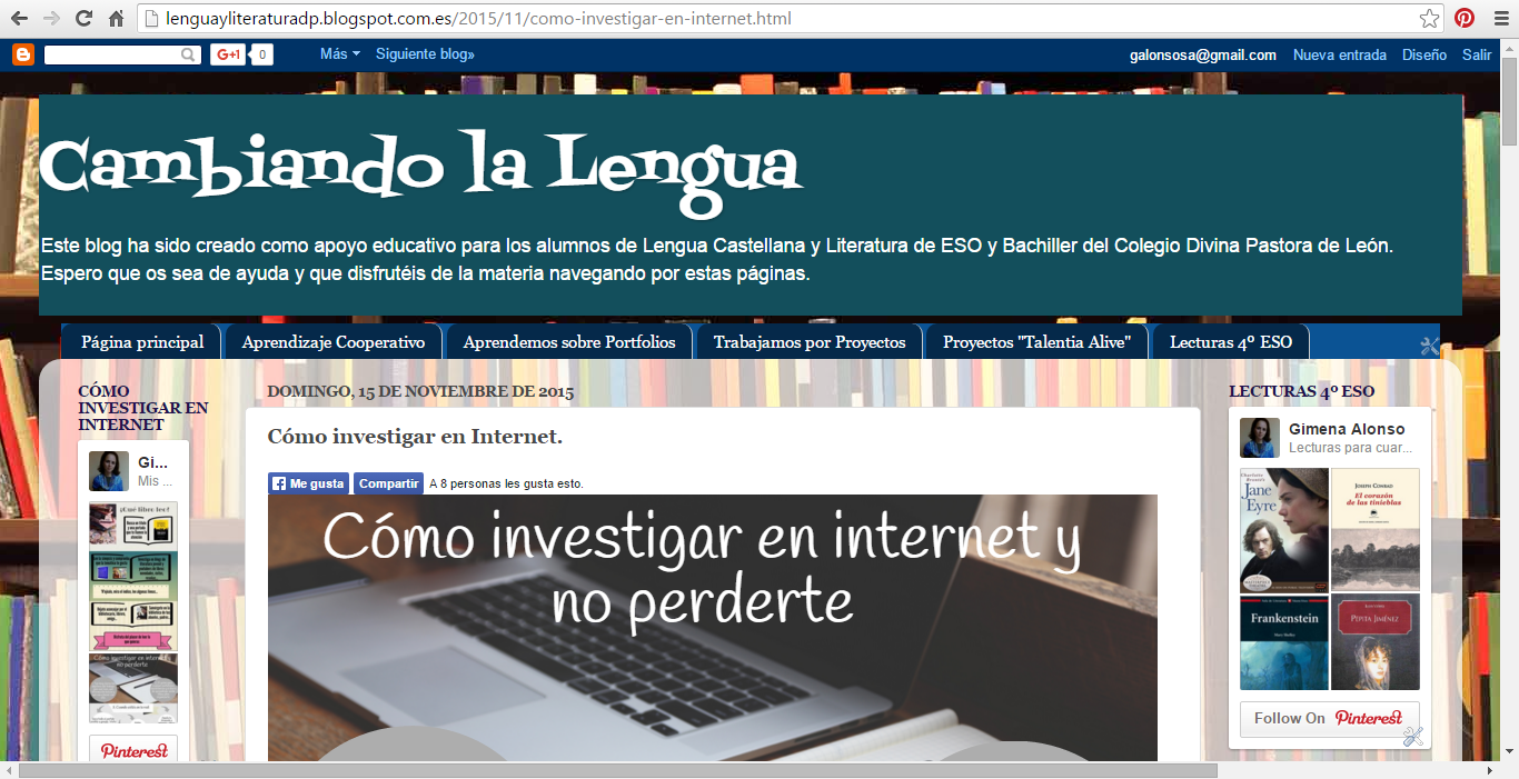 Mi blog: Cambiando la Lengua