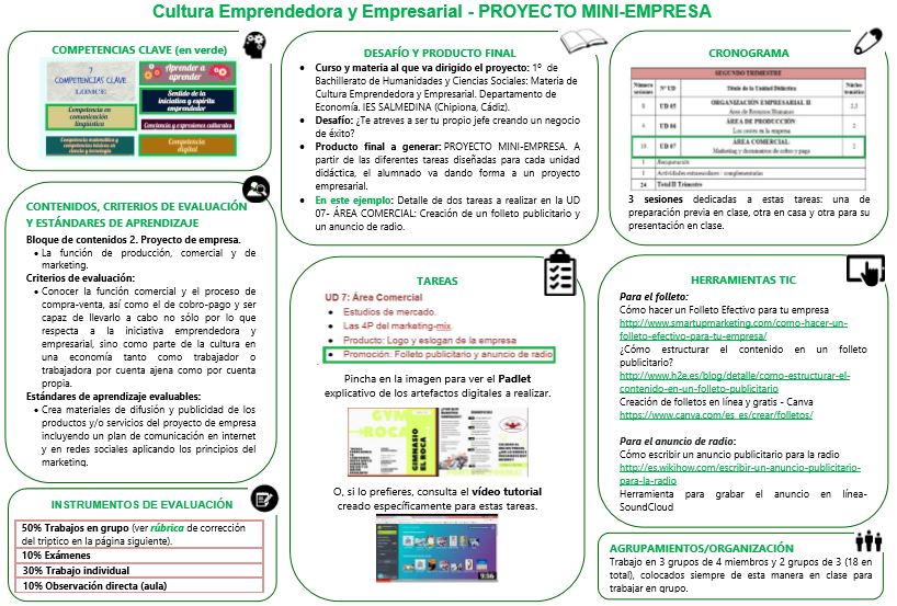 Proyecto Mini-Empresa. Actividades del área comercial- Triptico publicitario y anuncio de radio