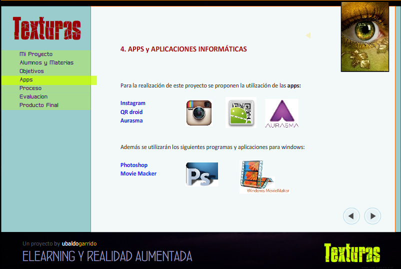 Proyecto Elearning y Realidad Aumentada sobre Texturas