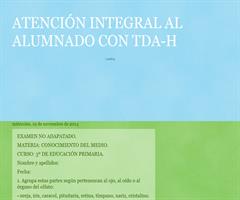 Ejemplo de examen adaptado para un alumno con TDAH