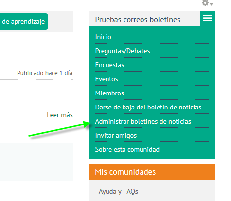 Creación de boletines de noticias en una comunidad