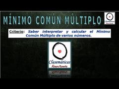 (Divisibilidad) - Mínimo Común Múltiplo