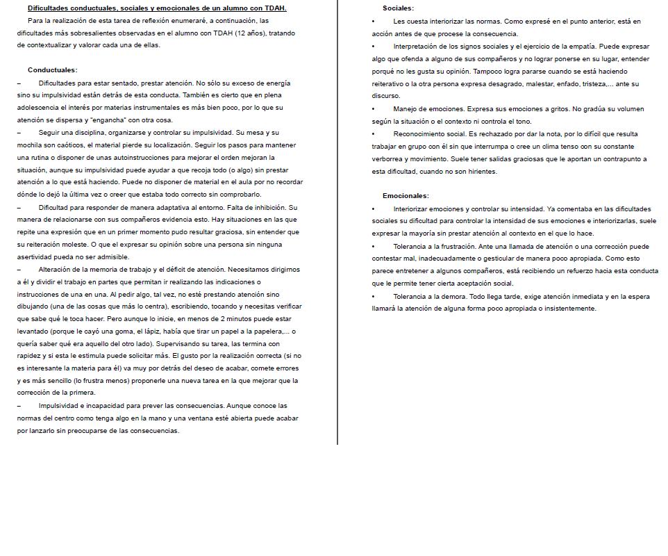 Dificultades conductuales, sociales y emocionales