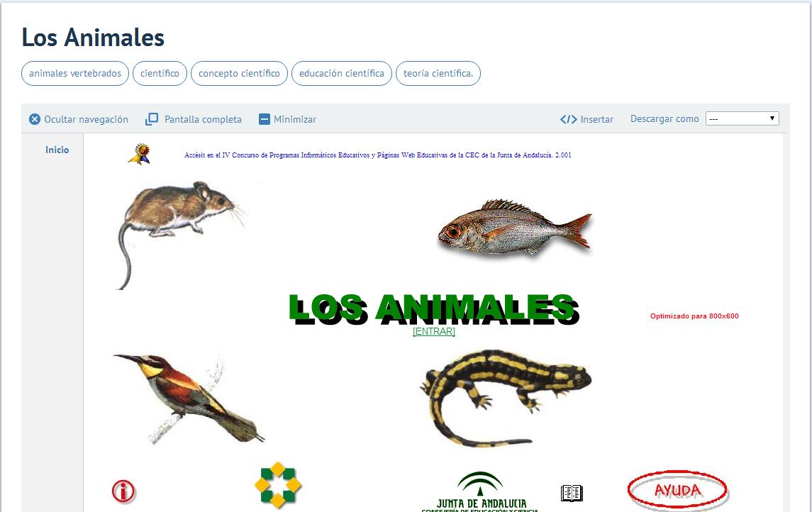 Análisis de un REA: Los animales para Ciclo Medio