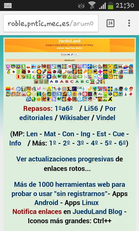 Pagina recomendada para Inicial y Primaria