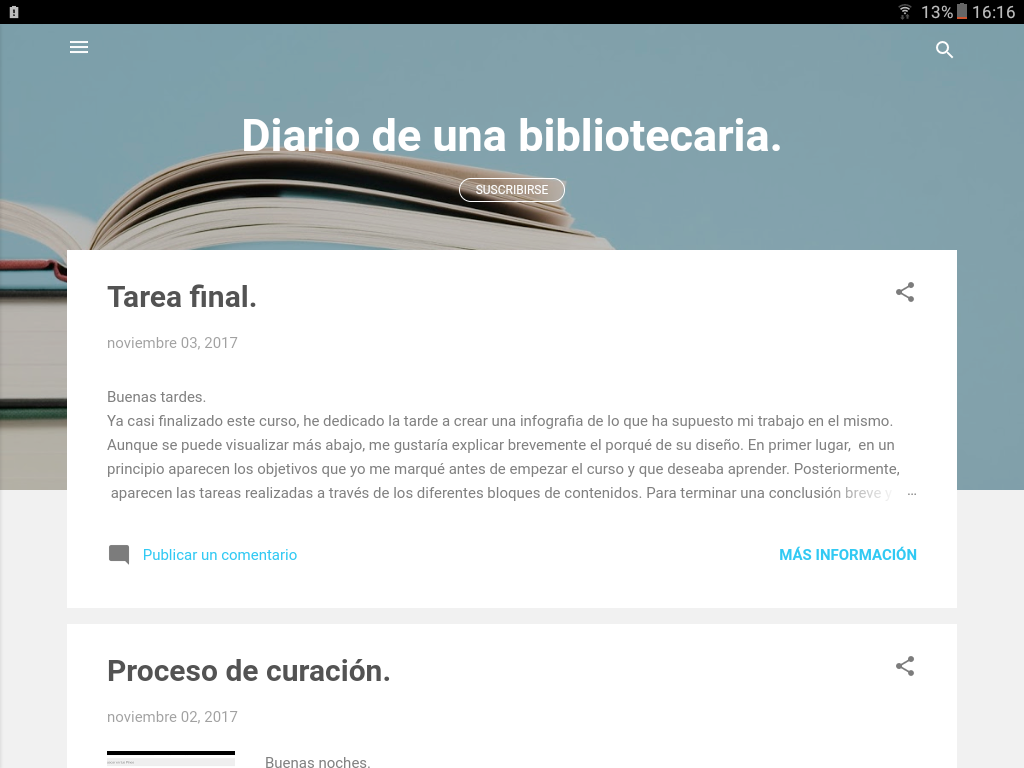 Presentación de mi blog como un diario de aprendizaje.