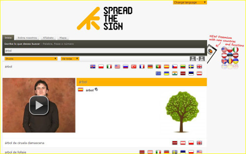 Spread the Sign. Diccionario internacional online del lenguaje de signos