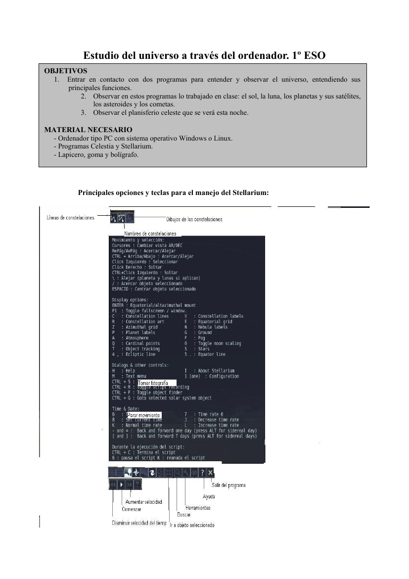 Práctica; "Uso de Celestia y Stellarium"