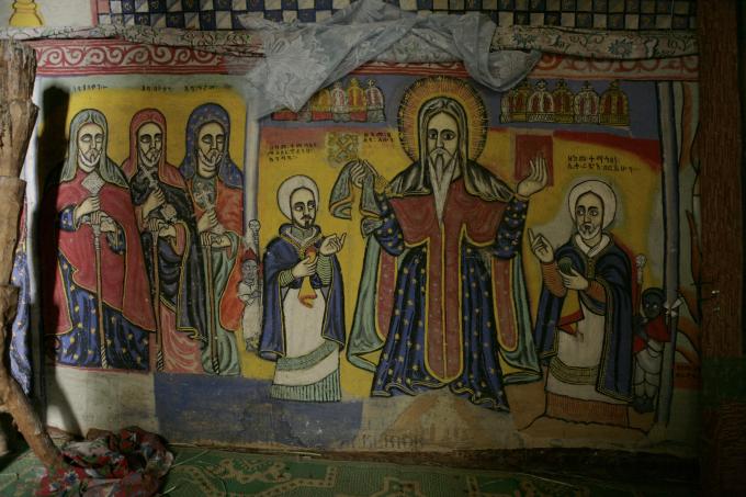 image Los Tres Reyes adorando a Dios Padre, monasterio Kibran Gabriel, Etiopía
