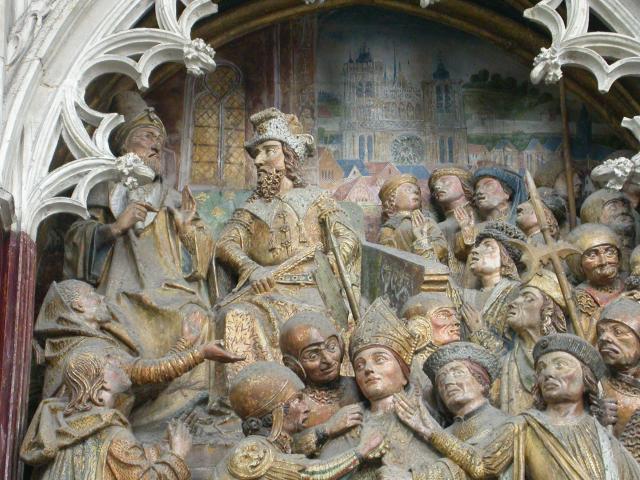 image Altorrelieves de San Fermín en el exterior del coro de la Catedral de Amiens, Francia