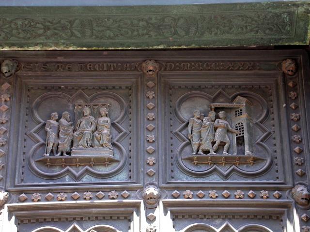 image Cuarterones de la puerta sur del Baptisterio, Florencia, Italia