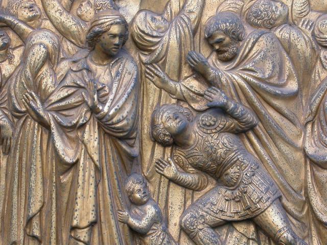 image Detalle de la Puerta del Paraíso del Baptisterio, Florencia, Italia