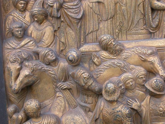 image Detalle de la Puerta del Paraíso del Baptisterio, Florencia, Italia