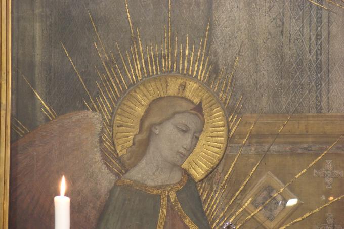 image Detalle de la Virgen María en la Iglesia de la Santissima Annunziata, Florencia, Italia