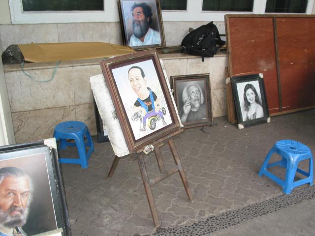 image Puesto callejero de pinturas, Jakarta, Indonesia