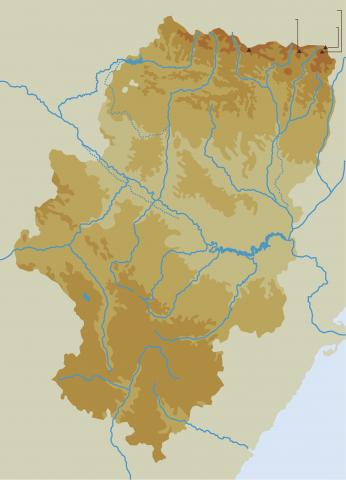 ilustracion Mapa físico de Aragón 