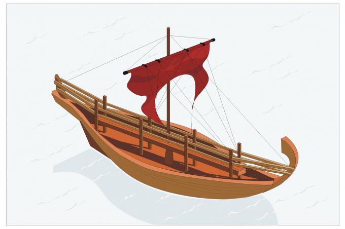 ilustracion Barco griego