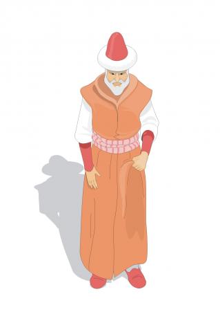 ilustracion Imagen tipo de un personaje judío en la Edad Media