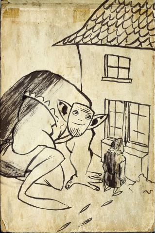 ilustracion Canción de Navidad: Observando la casa de su escribiente Bob