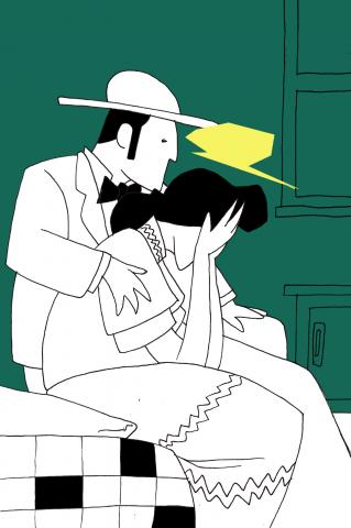 ilustracion Noches blancas: El inquilino la consuela