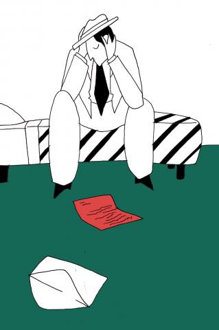 ilustracion Noches blancas: Leyendo la carta de Nastenka