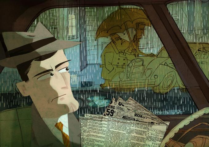 ilustracion El sueño eterno: Marlowe espía la librería Geiger