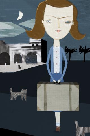 ilustracion Nada: Andrea, llena de esperanzas, llega de noche a Barcelona tras coger otro tren diferente al anunciado