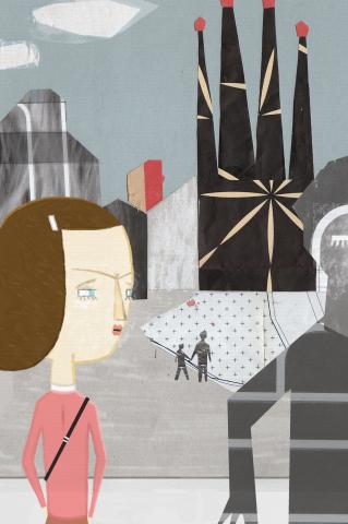 ilustracion Nada: Los primeros paseos de Andrea por Barcelona, en los que le sorprenden paseantes de aspecto interesante