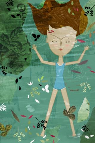 ilustracion Nada: Los recuerdos nostálgicos de Andrea de los veranos en su pueblo y sus baños en el río