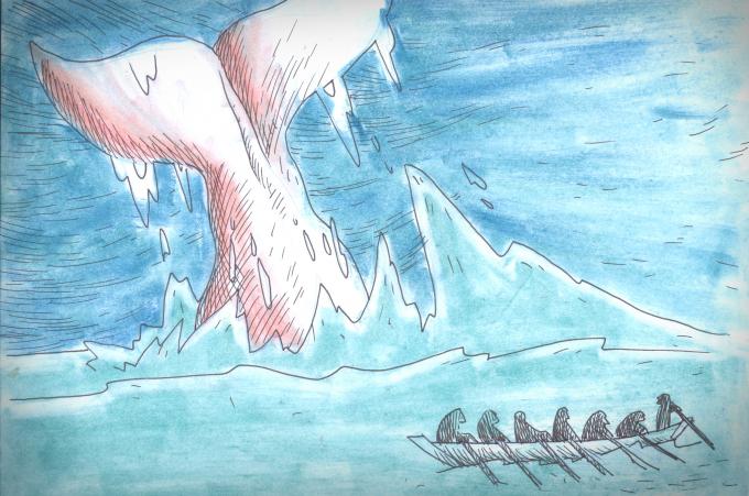 ilustracion Moby-Dick: Ballena blanca