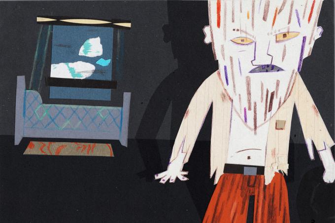 ilustracion Las aventuras de Huckleberry Finn: Una noche aparece el padre de Huck en su cuarto