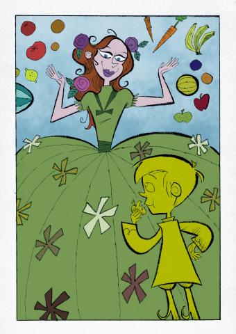 ilustracion La historia interminable: Doña Aiuola y la Casa del Cambio