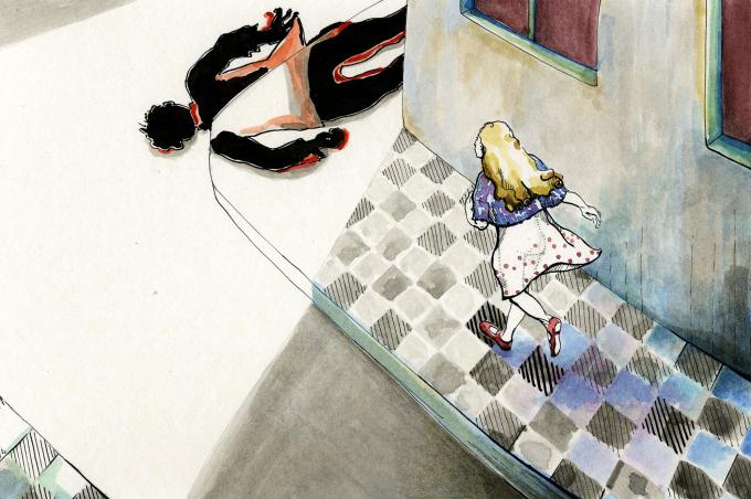 ilustracion El extraño caso del doctor Jekyll y el señor Hyde: Hyde va a pisotear a la niña