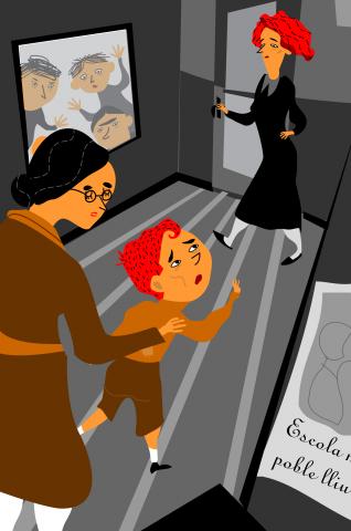 ilustracion La plaza del Diamante: La miseria obliga a Natalia a dejar a su hijo en manos ajenas