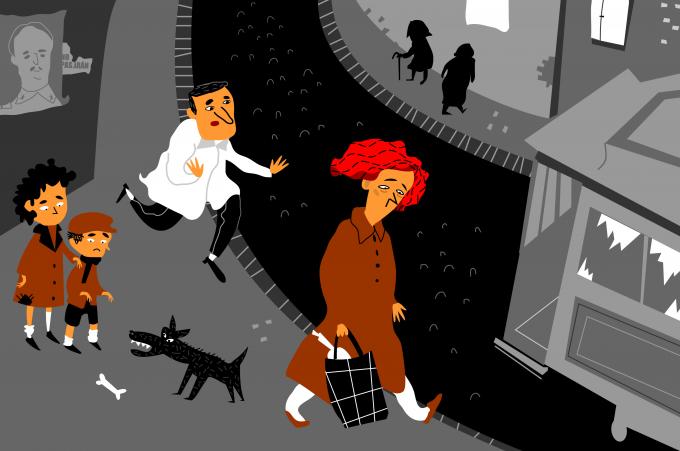 ilustracion La plaza del Diamante: El tendero ofrece a Natalia una oportunidad