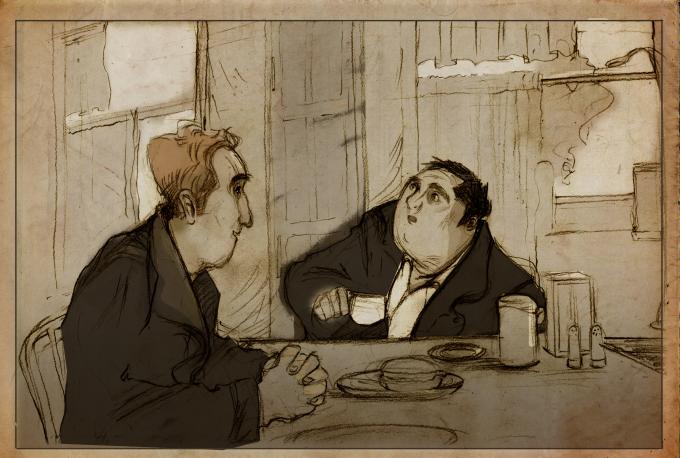 ilustracion A sangre fría: Dick y Perry en la hamburguesería