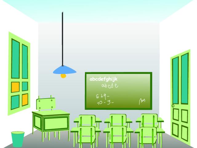 ilustracion Aula de colegio