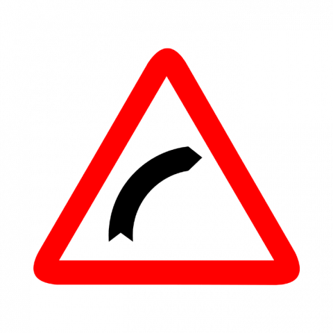 ilustracion Peligro: Curva peligrosa hacia la derecha