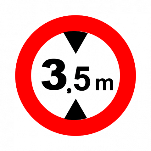 ilustracion Prohibición de paso: Limitación de altura