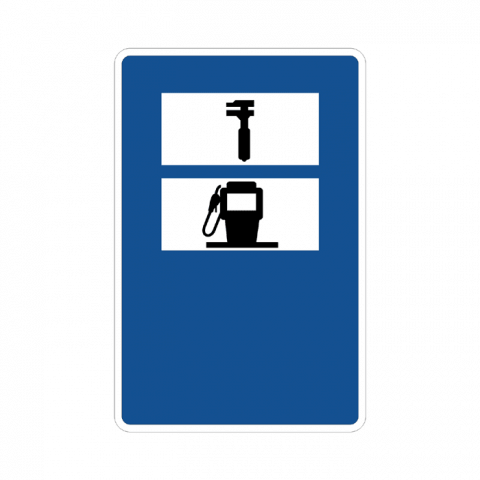 ilustracion Taller de reparación y surtidor de carburante