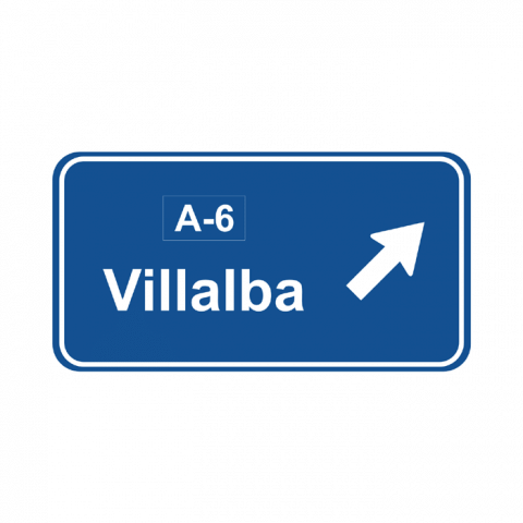 ilustracion Preseñalización de direcciones hacia una autopista o autovía